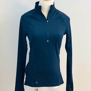 Athleta Womens Black Quarter Zip Long Sleeve Running Workout Top XXS